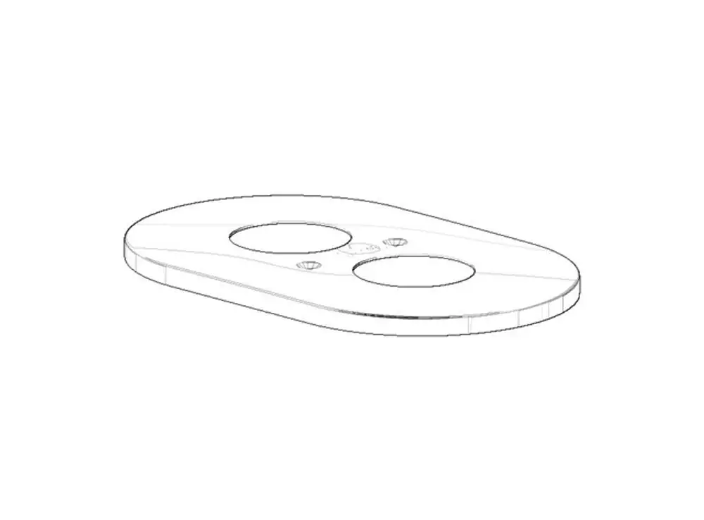 DORNBRACHT Rosette für Thermostat ERSATZTEILE 091102058 245 x 145 x 9 mm Platin gebürstet, 091102058-06 Galeriebild 1